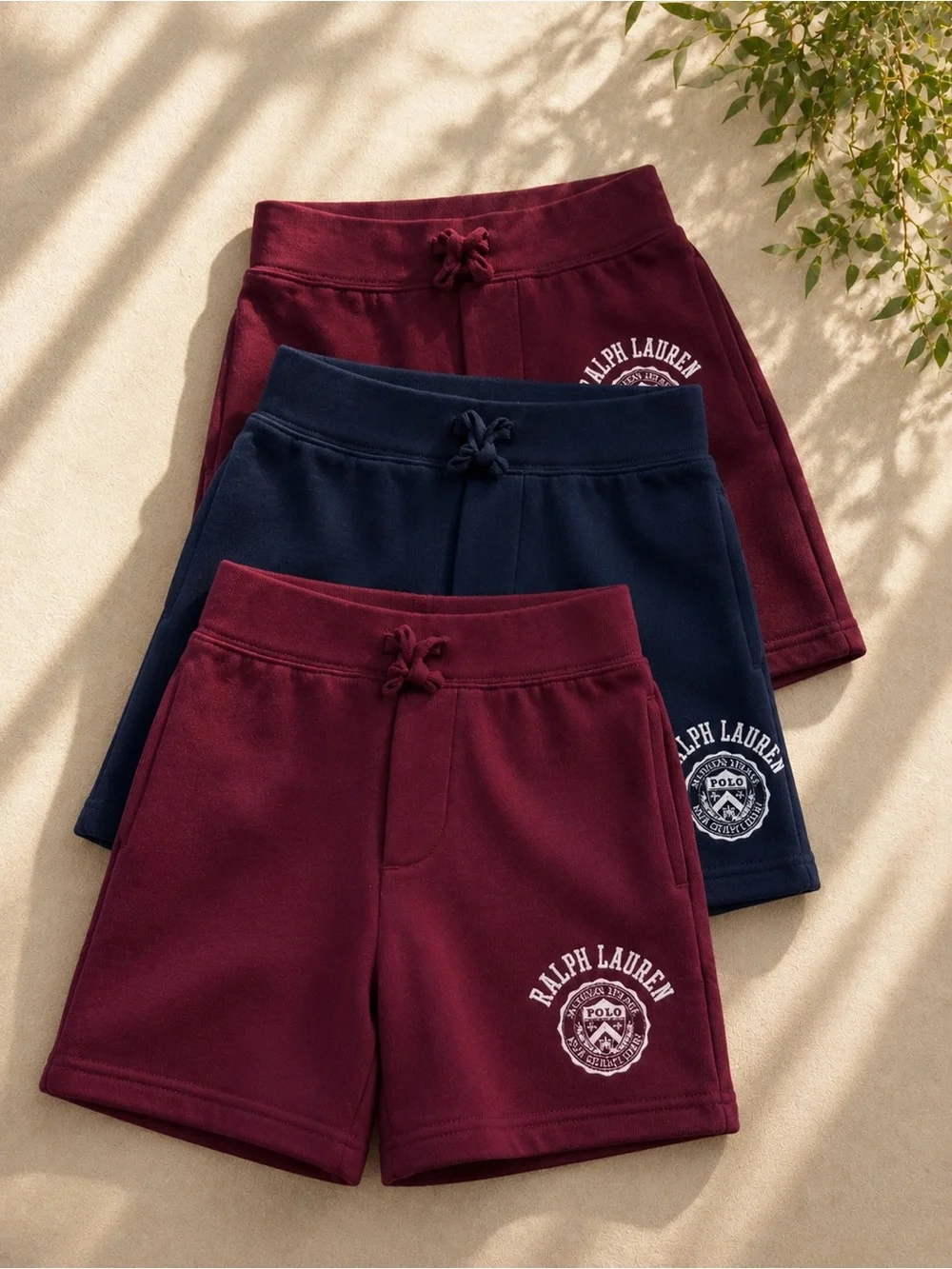 Ralph Lauren Young Burgundy&Navy Shorts Set of 1-SzL(14-16), 2-szXl(18-20)